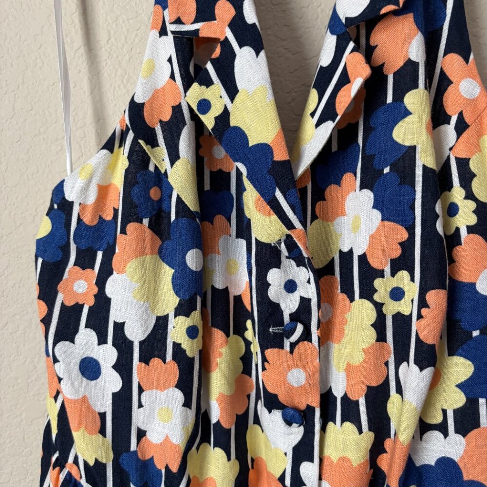 Modcloth NEW 1X Linen Blend Floral Print Halter Jumpsuit - Picture 5 of 16